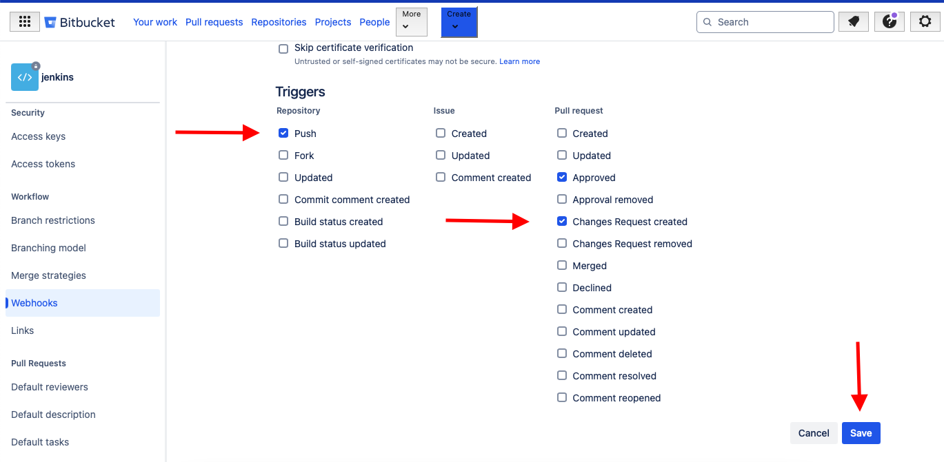 Demonstration on setting triggers and saving changes.